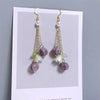 Sweet Temperament Small Fresh Bamboo White Lily Of The Valley Flower Earrings Elegant And Gentle Asymmetric Earrings - Image 3