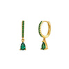 Multicolor Zircon Water Drop Small Hoop Earrings for Women Stainless Steel Pendant Piercing Earrings - Image 8