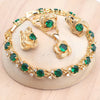 Red Zircon Silver Gold Color Jewelry Sets Bridal Wedding Earrings Rings Pendant Necklace Stone Bracelets Set For Women - Image 9
