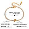 Simple Classic Gold Color Plated Stainless Steel White Rhinestone Chain Twelve Letter Bracelet Stackable Chain Bracel - Image 12