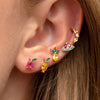Fruit Charm Huggie Earrings with Colorful Stone Accents - Image 2