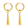 Long Water Drop Dangle Huggie Hoop Earrings for Women, Stainless Steel Teardrop Earrings - Image 7