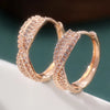Sparking Inlaid Synthetic Zircon Golden Plated Hoop Earrings Women Daily Wedding Jewelry Accessories - Image 2