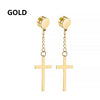 1 pair Punk Stainless Steel Cross Stars Pendant Ear Clip No Piercing Earrings For Women Hiphop No ear hole Men Jewelry - Image 14