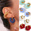 Multicolor Transparent Acrylic Resin Marbling Flower Drop Earrings for Women Gold Color Ear Buckle Jewelry - Image 1