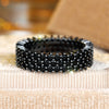 Three Row Tiny Round Stone Black Zircon Rings For Women Vintage Black Metal Engagement Ring Wedding Jewelry Bridal Birthday Gift - Image 2