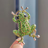 Zakol Green Crystal Frog Brooch Animal Brooches Pins For Women Dress Coat Accessories Jewelry Gift - Image 1