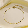 Women's Dainty Squashed Snake Chain Anklets Jewelry, Gold Color Stainless Steel Minimalist Anklet - Image 5