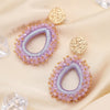Colorful Water Drop Shape Drop Earrings For Women Beads Handmade Threading Crystal Big Long Earrings Jewelry Gift - Image 5