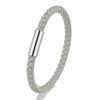 Classic Blue Braided Leather Bracelet Stainless Steel Magnetic Buckle Bangle Simple Stylish Couple Jewelry Gift for Him - Image 12