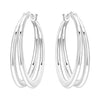 Silver Multi-layer Ear Ring Jewelry Versatile Hoop Earrings For Women Jewelry Birthday Party Gift - Image 38