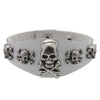 Punk Bracelet for Men Women Goth Black Leather Wristband with Metal Skull Spike Studded Rivets Cuff Bangle Adjustable - Image 18