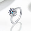 Silver Round Cubic Zirconia Adjustable Rings Women Jewelry Rhinestone Wedding Open Finger Ring - Image 3