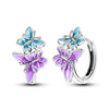 Butterfly Hoop Earrings with Colorful Cubic Zirconia - Image 9