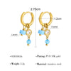 Gold Plated Stainless Steel Huggie Hoop Earrings for Women Chic Vintage Natural Stone Charms Jewelry - Image 12
