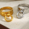 Small Circle Simple Ring Minimalist Flipped Circle Hoop Cute Design Dailry Accessories Women's Jewelry - Image 4