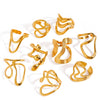 Stainless Steel Irregular Wave Rings For Women Creative Gold Color Adjustable Open Ring Female Jewelry Punk Rapper Gifts - Image 5