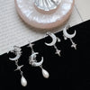 Earrings for Girls Asymmetrical Shining Star Moon Orecchini Donna Kolczyki - Image 5