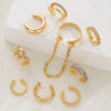 9 Pcs Simple Zircon Ear Cuffs Non-Piercing for Women Dainty Gold Color Clip On Cartilage Earrings Hoop Cuffs Fake Earing Jewelry - Image 5