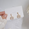 Gold Dainty Korean Flower Earrring for Women Bling Zirconia Hollow Lace Stud Earring Wedding Gift - Image 3