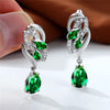 Female Blue Rainbow Stone Earring Silver Color Clip Earrings For Women Charm Crystal Zircon Wedding Jewelry - Image 23