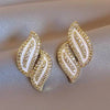 Elegant Women Stud Earrings Leaf Design Fresh Style Wedding Daily Wearable Accessories with Shiny CZ Chic Jewelry - Image 1