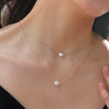 Double-Layer Snake Chain Choker Necklace with Imitation Pearl Pendant in Gold-Tone - Image 2