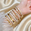 Gold Plated Stainless Steel Bangle Bracelet for Women Jewelry Accessory Mother's Day Gift - Image 2