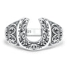 Women Rings Silver Sparking Zirconium Ring Horseshoe Retro Curly Grass Pattern Wedding Rings For Jewelry Gift - Image 2