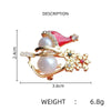 Alloy Snowman Brooch Pin with Pearl Details and Red Hat - Image 9