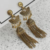 Gypsy Indian Jhumka Jewelry Ethnic Vintage Antique Alloy Carved Totem Bells Tassel Hanging Earrings For Women - Image 5