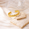 Floral Cuff Bracelet in Stainless Steel with Gold-Tone Finish - Image 42