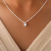 Loutf Sparkling Diamond White Pendant Necklace for Women Silver Jewelry - Image 2