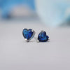 Silver Ear Needle Geometric/heart-shaped Royal Blue Zircon Pendant Silver Earrings Niche Jewelry Gifts - Image 6