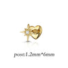 Silver Zircon Stud Earrings 1PC Eight pointed star Women Gold/Silver Heart Flat back piercing Jewelry Gift - Image 11