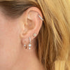 Chain Hoop Piercing Earring with Square and Waterdrop Details - Image 37