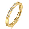 Full Small CZ Zircon Channel Setting Stainless Steel Engagement Rings for Women - Image 11
