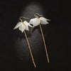 Flower Hanging Earrings White Enamel Floral Acrylic Petals Crystal Imitation Pearl Dangle Earrings for Women - Image 23