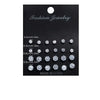 Twelve-Pair Round Stone Stud Earrings Set in Silver-Tone - Image 7