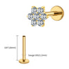 Titanium 16G Tiny Flower CZ Stud Earring Tragus Helix Rook Conch Labret Stud Flat back Cartilage Piercing - Image 11