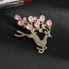 Full Rhinestone Deer Brooches For Women Year Blue Crystal Animal Lapel Pins Christmas Jewelry - Image 3