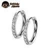 Two Piece Titanium Hinged Hoop Earrings with Clear Stone Detail - Image 12