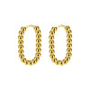 1 Pair Round Bead Design Hoop Earrings For Women Men Stainless Steel Ear Buckle Geometric Love Heart Oval Party Jewelry - Image 8