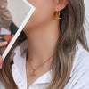 Stainless Steel Gold Plated Minimalist Design T Bar Pendant Necklace For Woman Girl's Ladies Gold Jewelry - Image 4