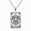 12 Constellations Tarot Card Pendant Necklace Stainless Steel Rectangle Horoscope Zodiac Sign Chain Jewelry Gift For Men Women - Image 7