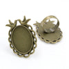 18x25mm 5pcs Antique Silver Bronze Plated Mixed Styles Oval Adjustable Ring Settings Blank/Base - Image 15