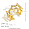 Stainless Steel Star Heart Round Twisted Open Rings Gold Plated Women Statement Jewelry - Image 13