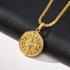 Mens Compass Pendant Necklaces, Graduation Guid Jewelry Gift, Casting Stainless Steel Coin Pendant Collar with Box Chain - Image 3