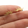 Simple Design Sun Totem Stud Earrings Women Irregular Fan Shaped Stainless Steel Thorn Earings Party Jewelry Gifts - Image 5