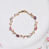 Tulip Pink Cubic Zirconia Wrist Chain with Vine Flowers, Sweet and Romantic Metal Bracelet For Women Jewelry Wedding Party Gift - Image 23